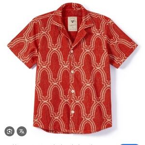 NWT OAS Marrakech Arch Cuba Terry Shirt Size Large Short Sleeve Button Down